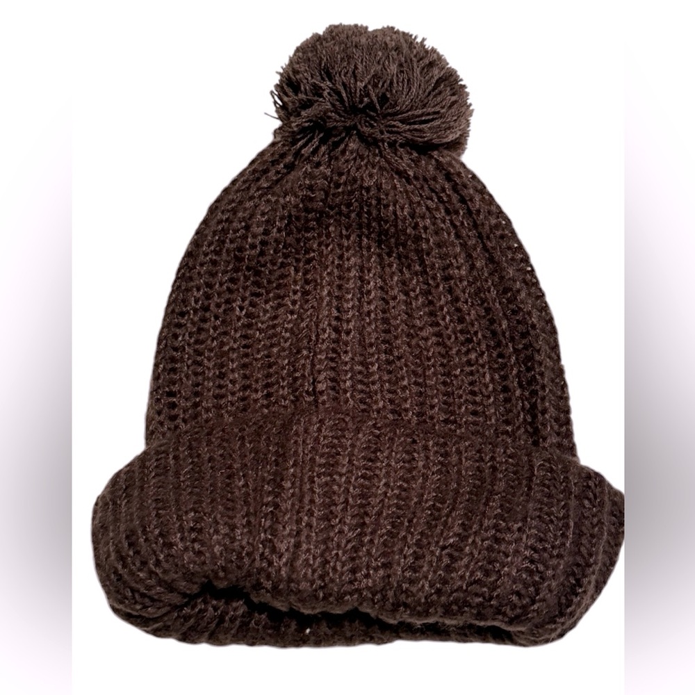 Y2K Warm Fox Racing Brown Women’s Waffle Knit Beanie Ski Hat MINTY